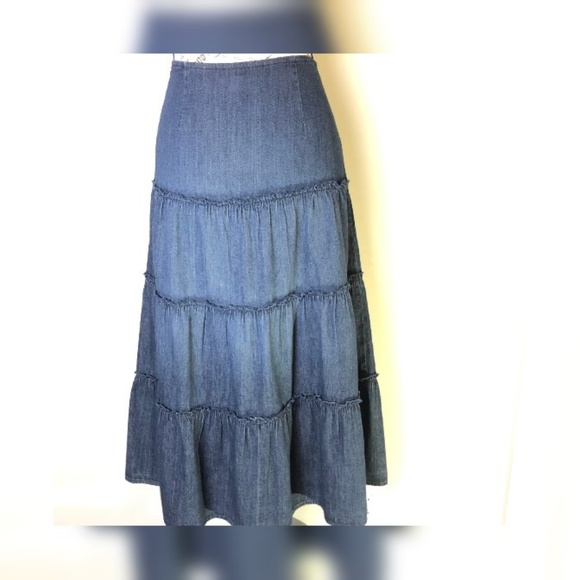 Jones Wear Jeans Denim Panel Skirt Size 4 - Picture 2 of 7